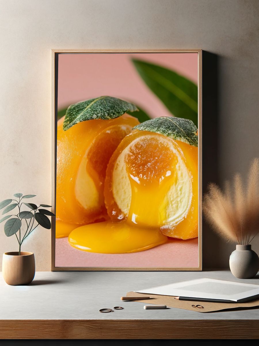 Persimmon Still Life Photography Poster. — room view 2