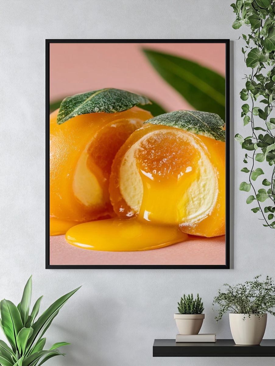 Persimmon Still Life Photography Poster. — room view 4