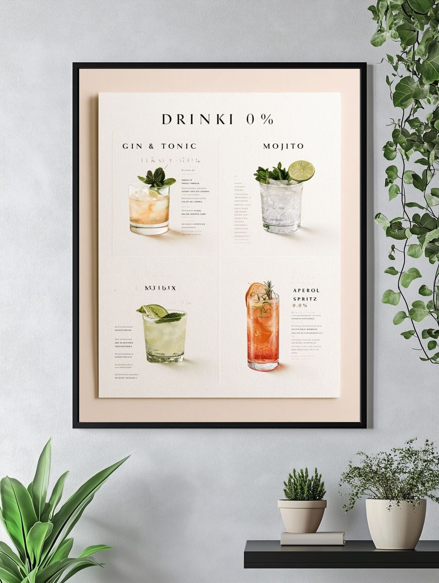 Drinki 0% Cocktail Poster. — room view 4
