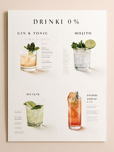 Drinki 0% Cocktail Poster.