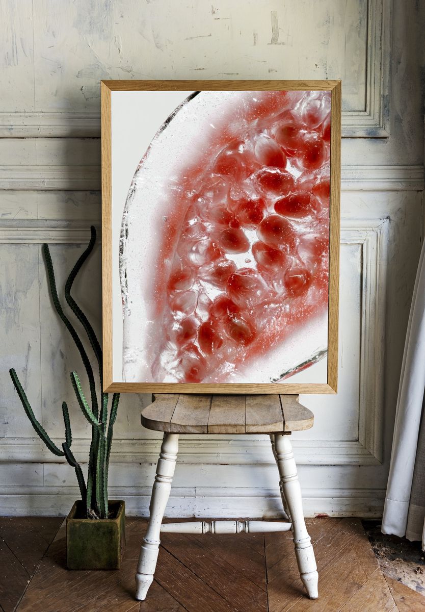 Pomegranate Slice Photography Poster. room preview