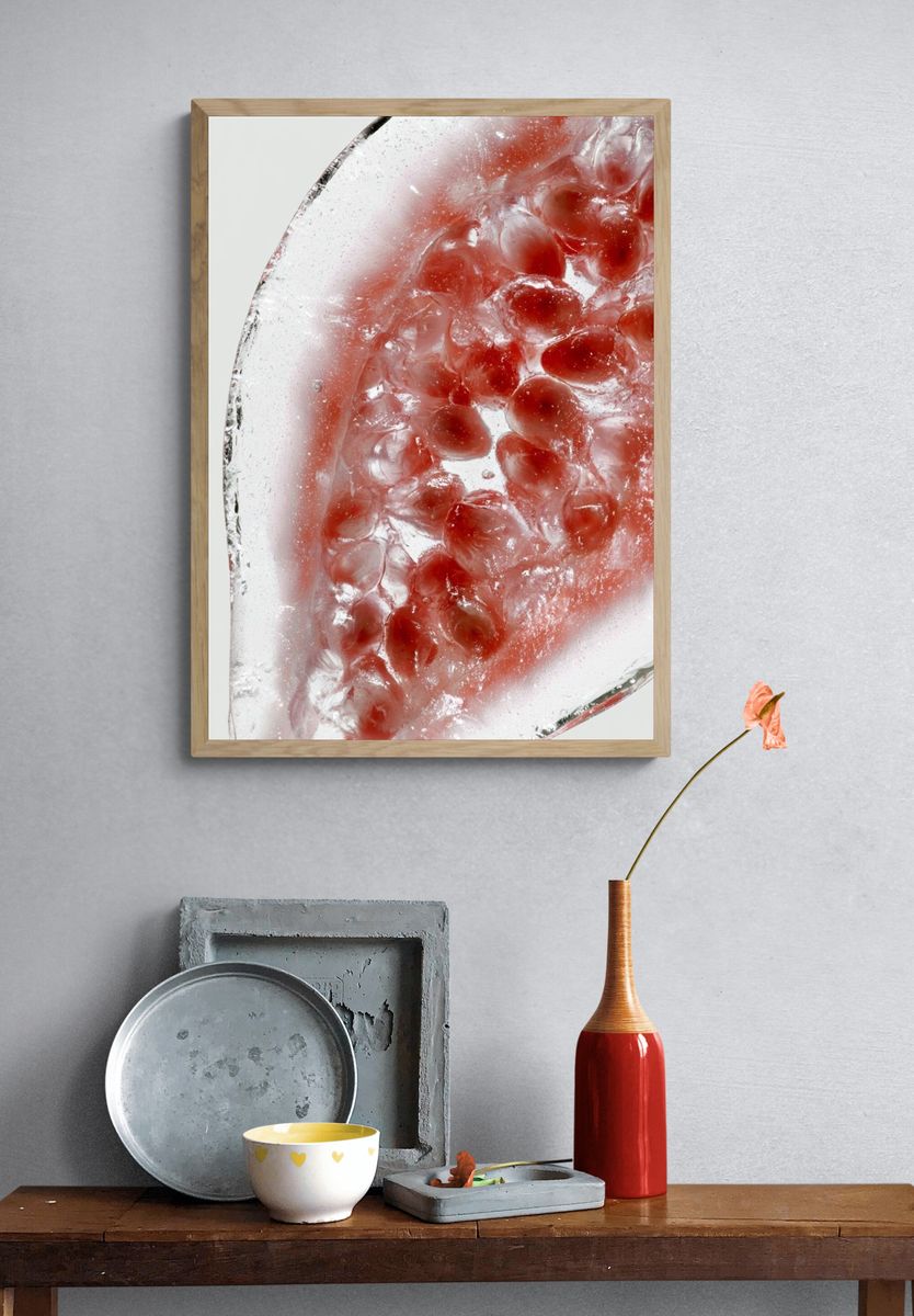 Pomegranate Slice Photography Poster. — room view 3