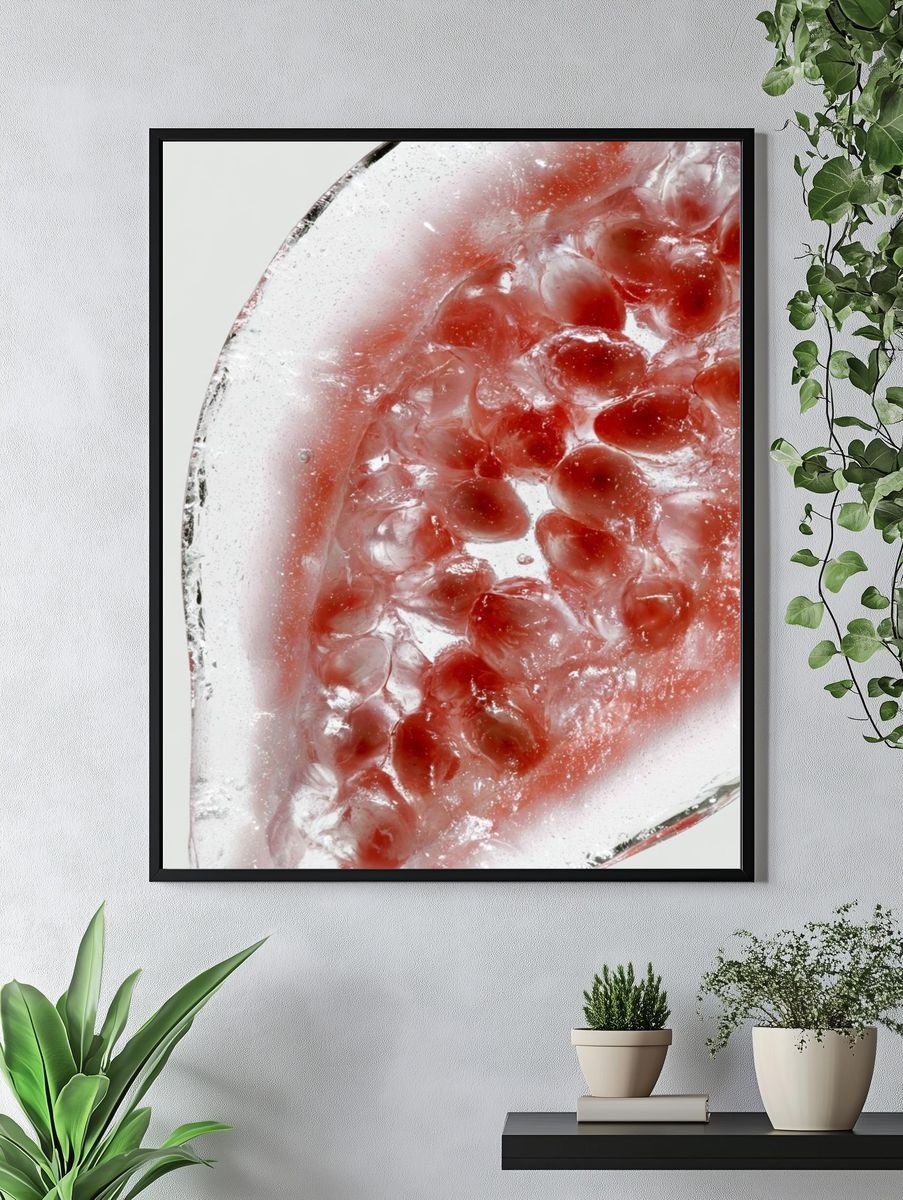 Pomegranate Slice Photography Poster. — room view 4