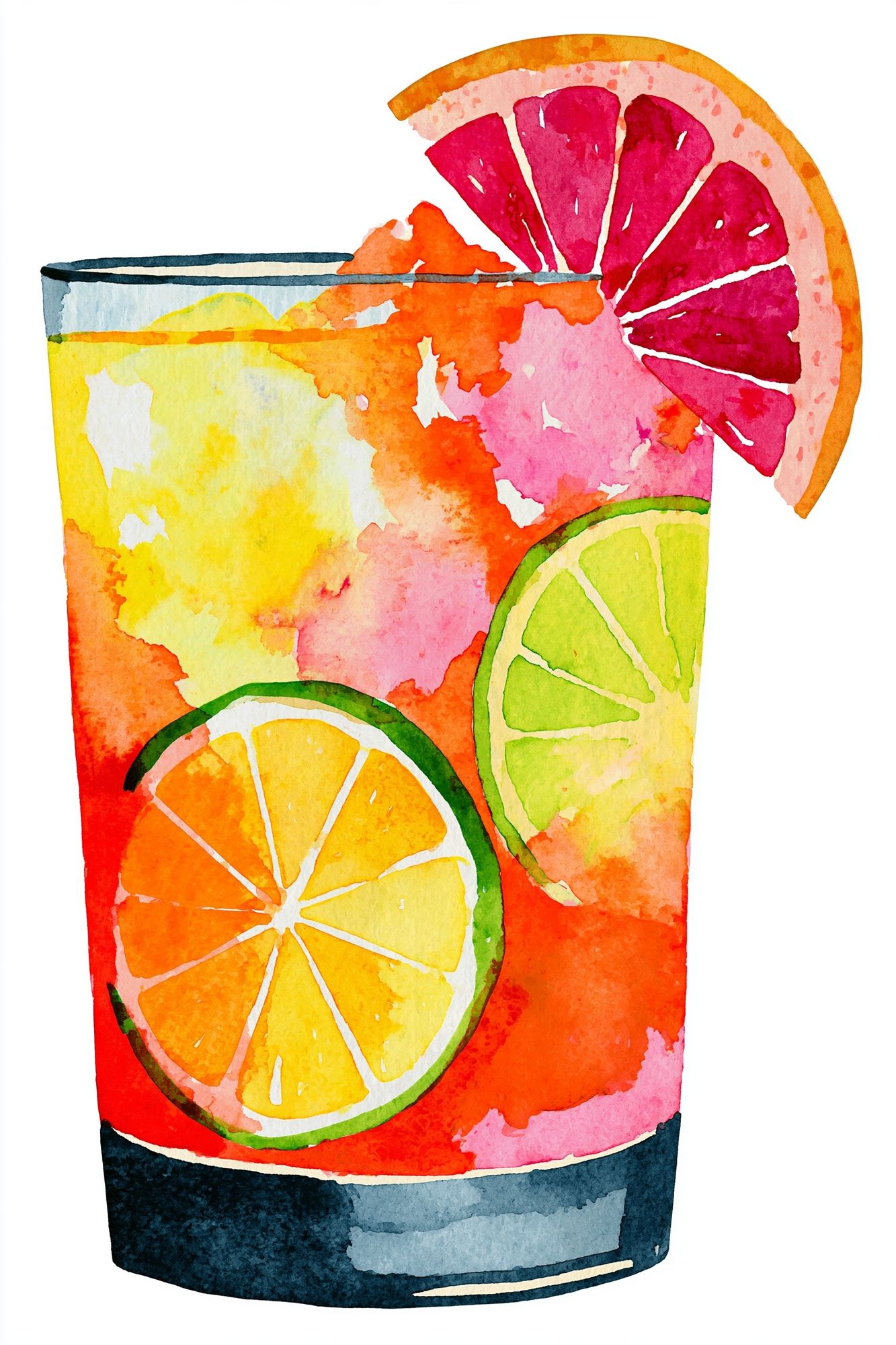 Citrus Cocktail Watercolor Print. poster — food-drink art