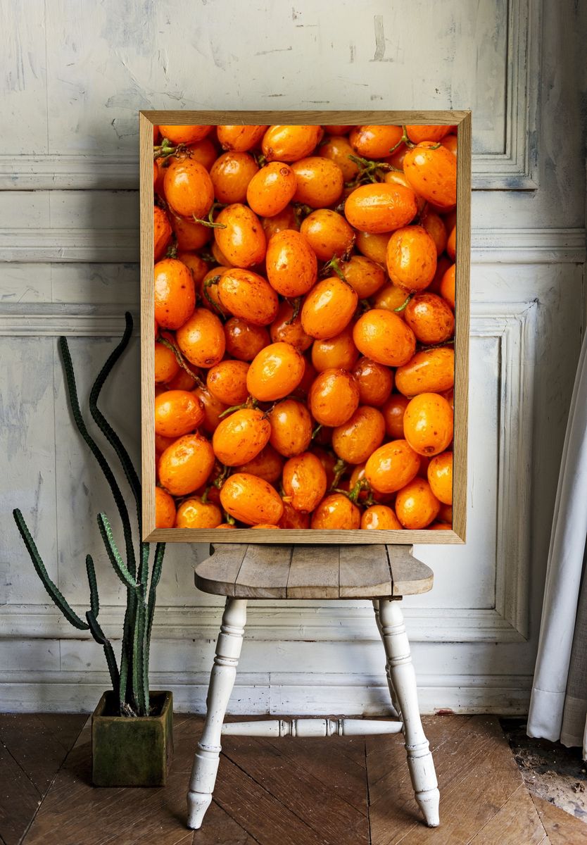 Orange Berries Still Life Print. room preview