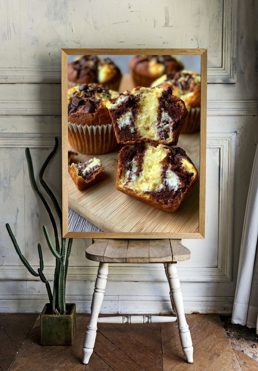 Marble Chocolate Muffins Food Poster. room preview