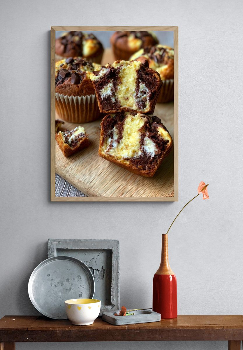 Marble Chocolate Muffins Food Poster. — room view 3
