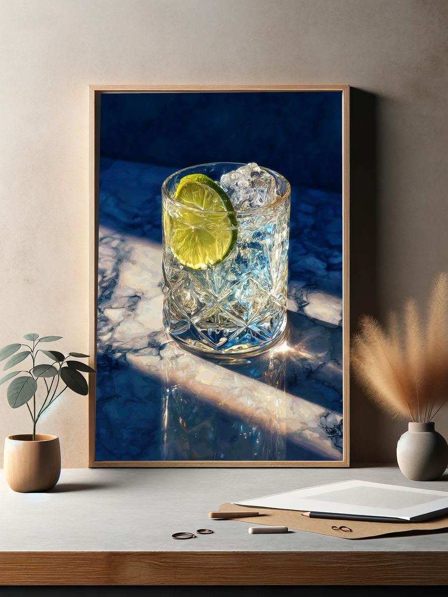 Lime Cocktail Still Life Poster. — room view 2