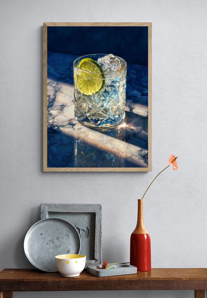 Lime Cocktail Still Life Poster. — room view 3