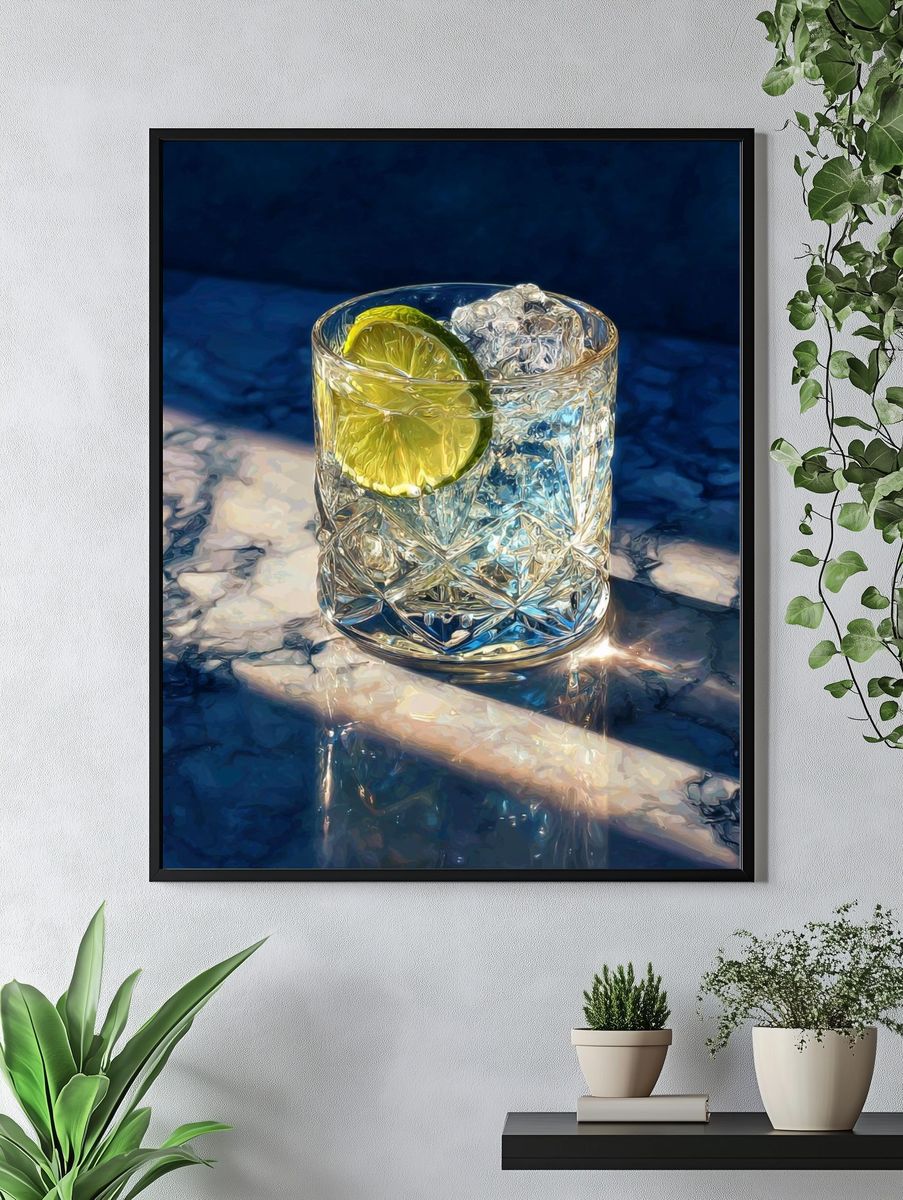 Lime Cocktail Still Life Poster. — room view 4