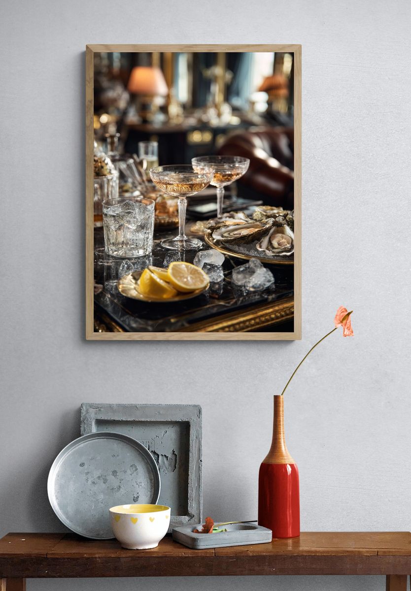 Oyster Cocktail Still Life Poster. — room view 3
