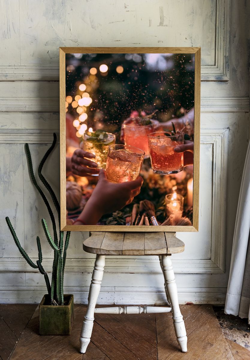 Cocktail Toast Photography Poster. room preview