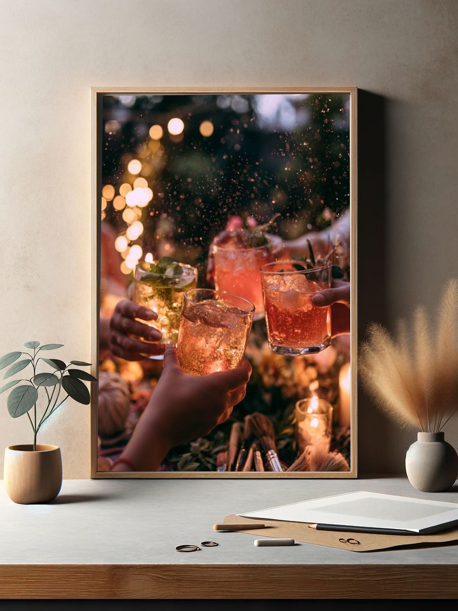 Cocktail Toast Photography Poster. — room view 2