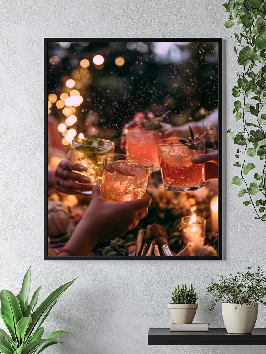 Cocktail Toast Photography Poster. — room view 4