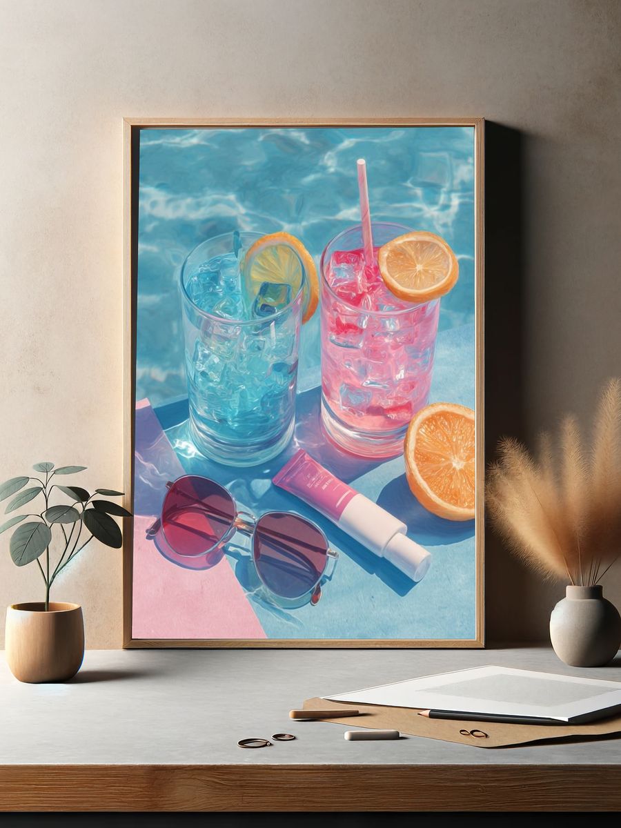 Poolside Summer Still Life Poster. — room view 2