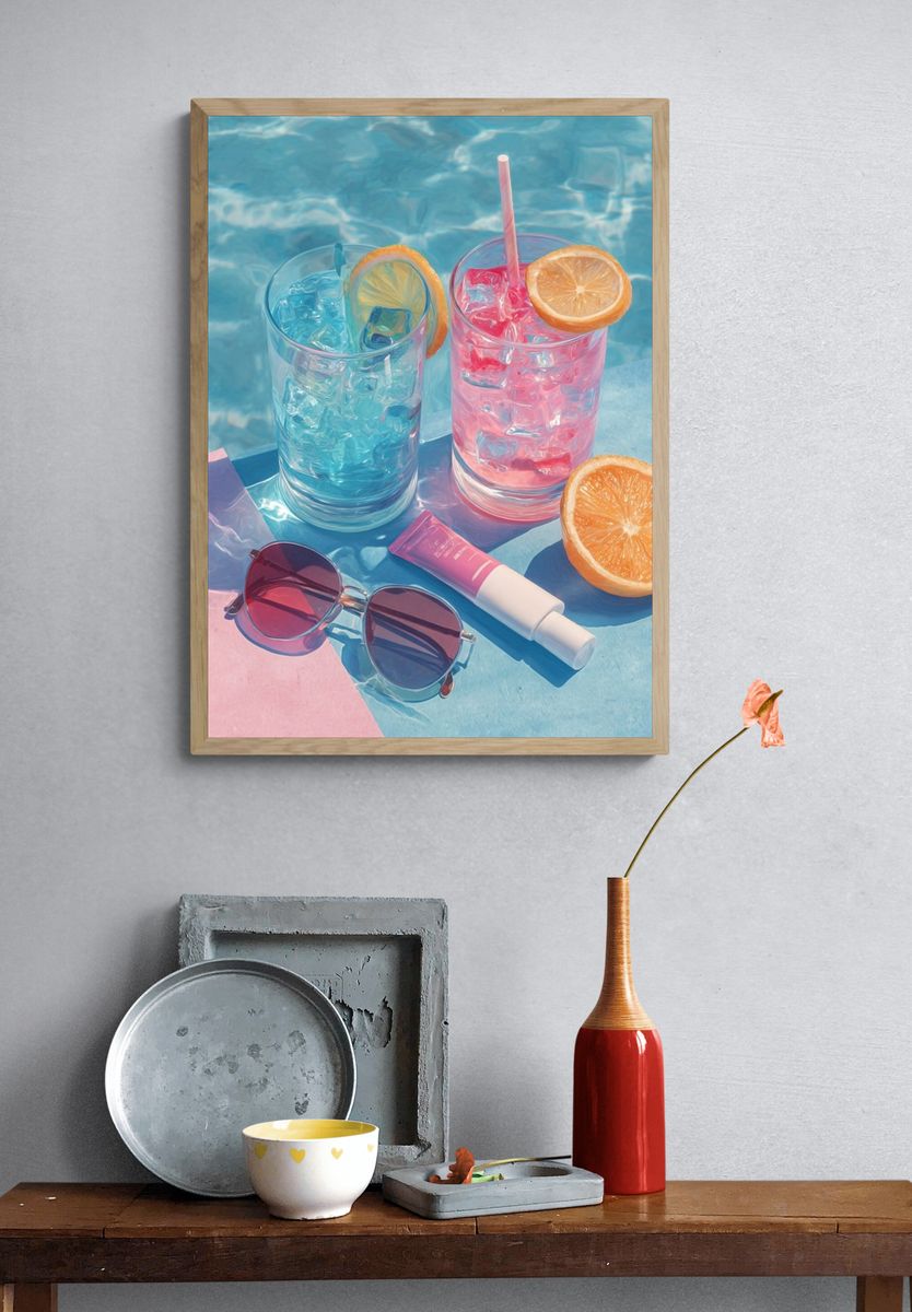 Poolside Summer Still Life Poster. — room view 3