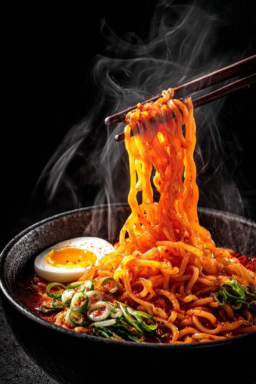 Spicy Ramen Noodles Photography Poster. poster — food-drink art