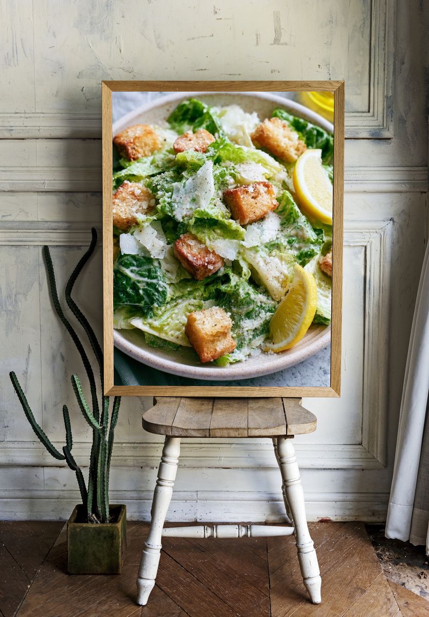 Caesar Salad Food Photography Poster. — room view 1