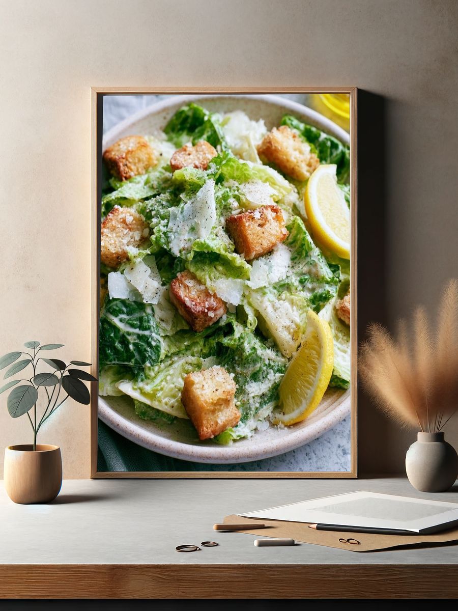 Caesar Salad Food Photography Poster. — room view 2
