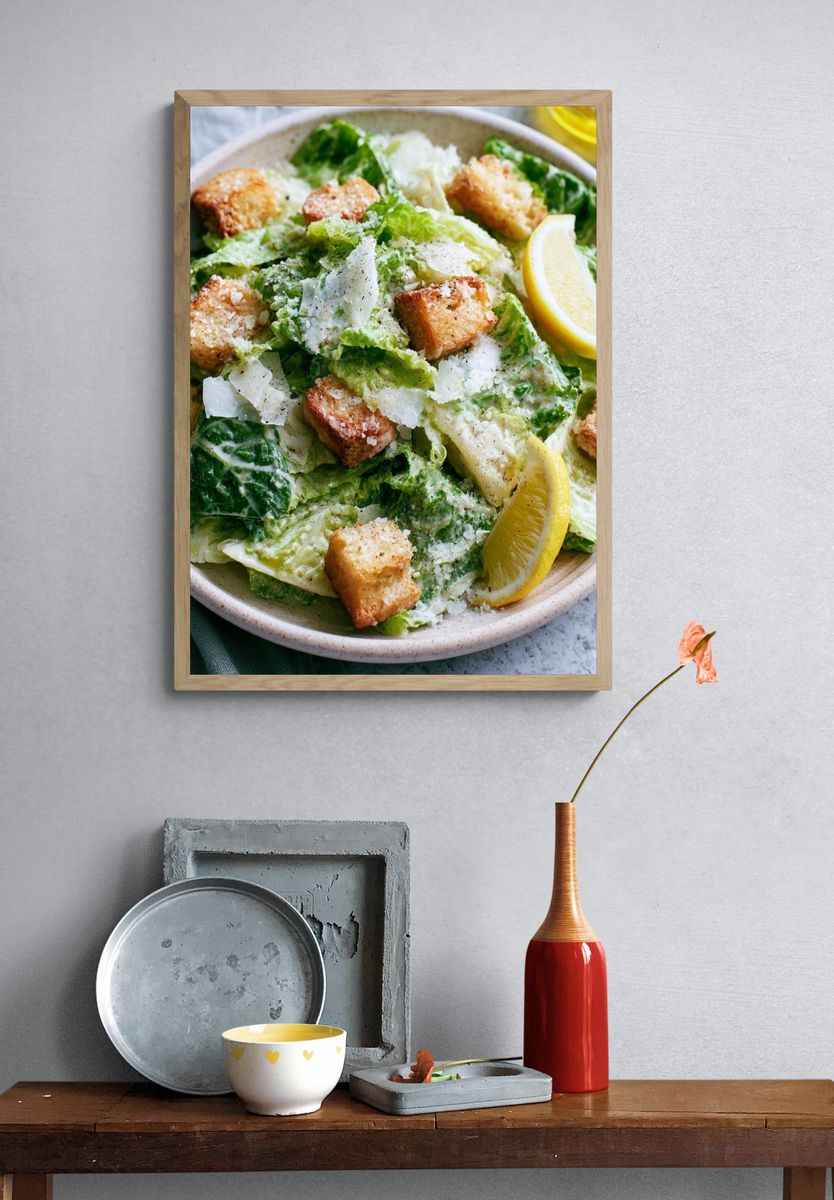 Caesar Salad Food Photography Poster. — room view 3