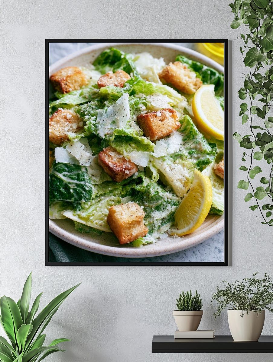 Caesar Salad Food Photography Poster. — room view 4