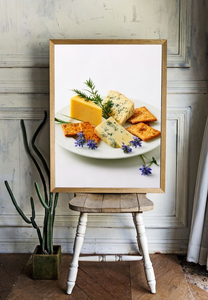 Cheese Plate Food Photography Poster. — room view 1