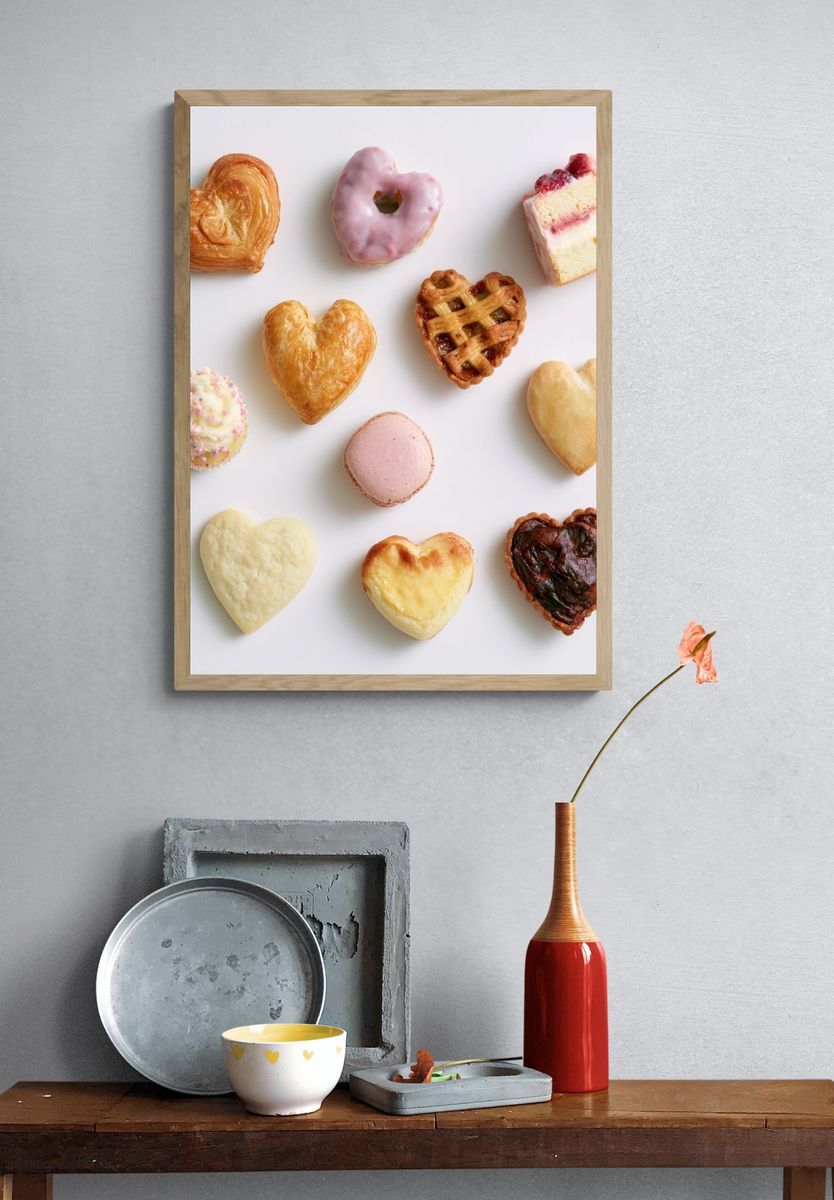 Sweet Pastry Hearts Food-Drink Poster. — room view 3