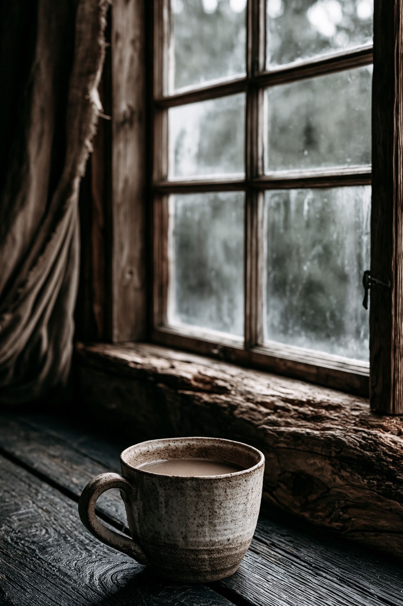 Rustic Coffee by the Window Print. poster — food-drink art