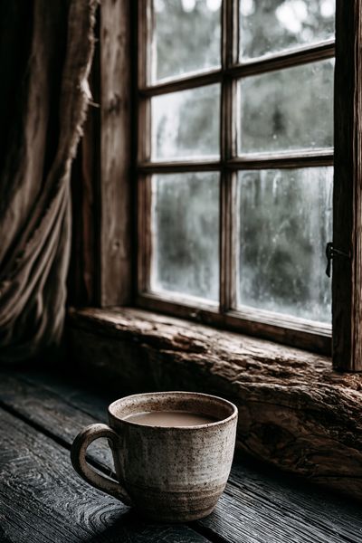 Rustic Coffee by the Window Print.