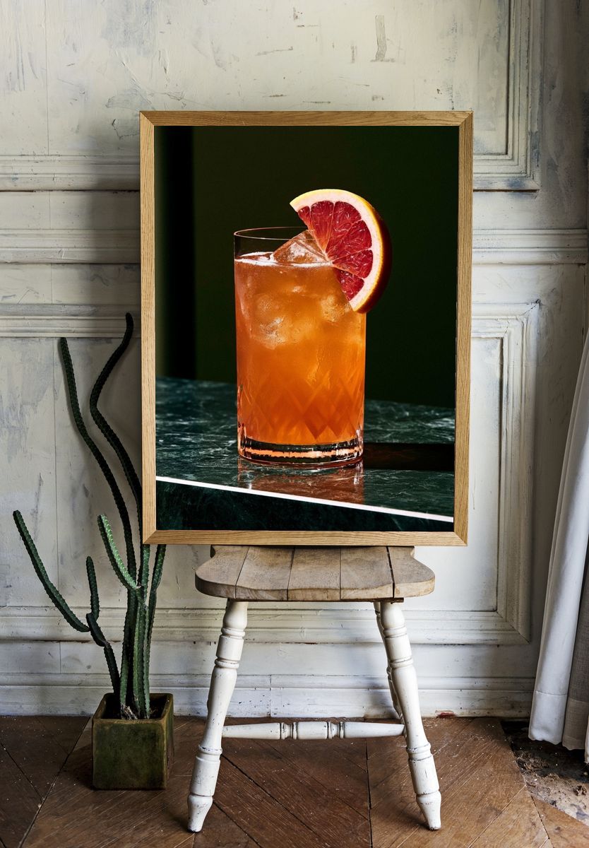 Blood Orange Cocktail Photography Poster. — room view 1