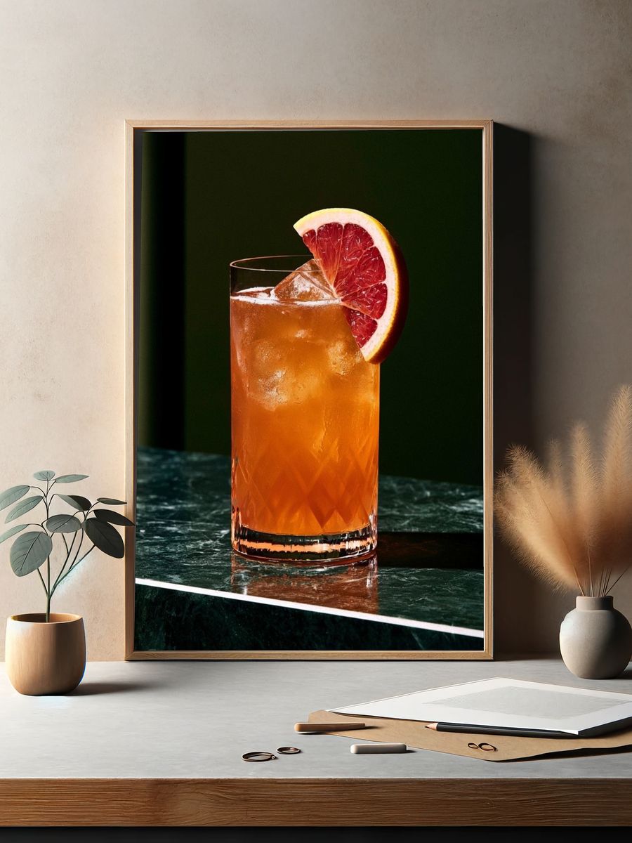 Blood Orange Cocktail Photography Poster. — room view 2