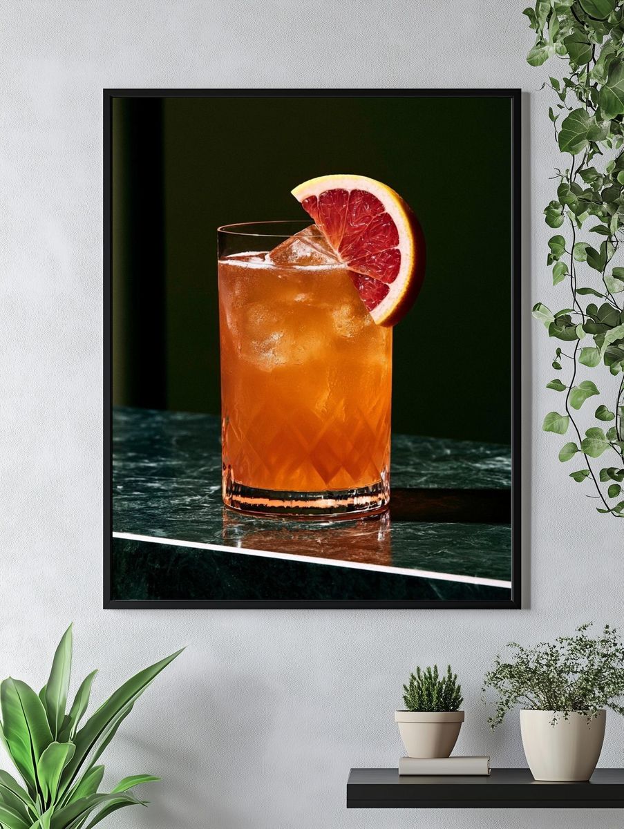 Blood Orange Cocktail Photography Poster. — room view 4