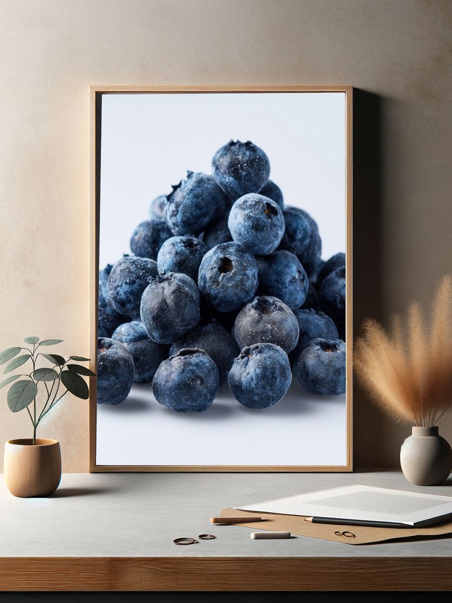 Blueberries Still Life Poster. — room view 2