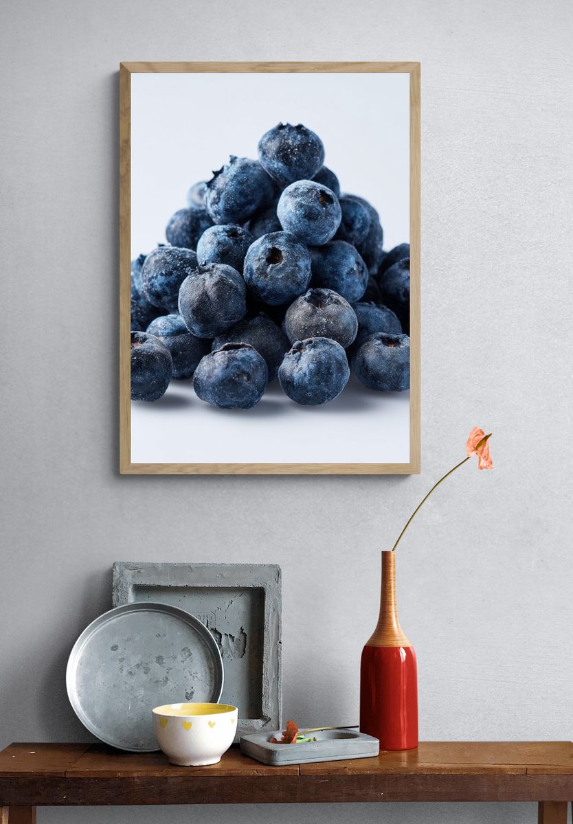 Blueberries Still Life Poster. — room view 3