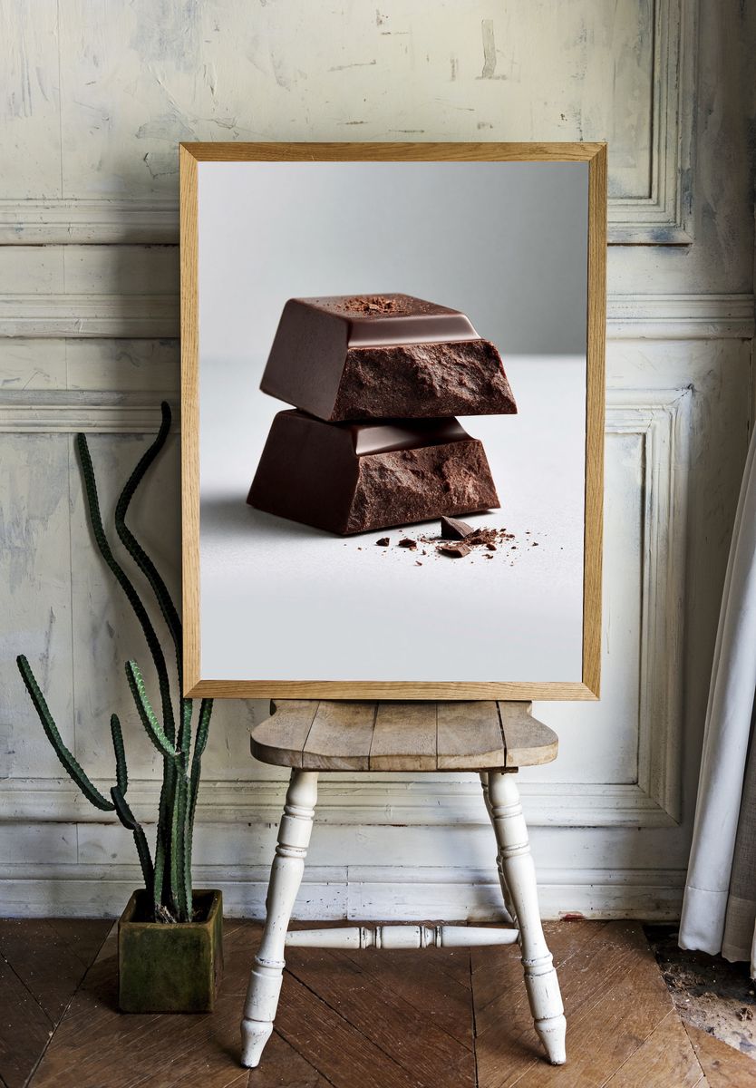 Chocolate Stack Food Photography Poster. room preview
