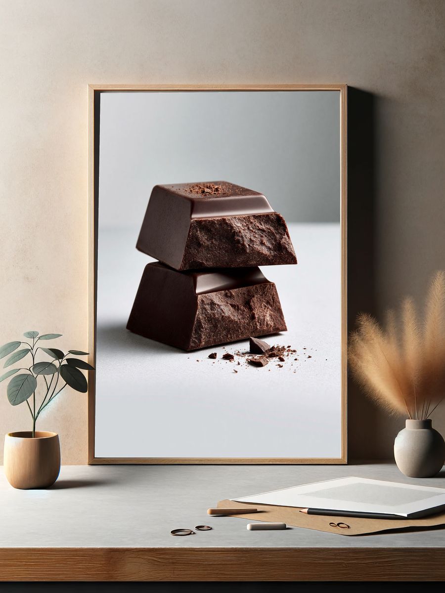 Chocolate Stack Food Photography Poster. — room view 2