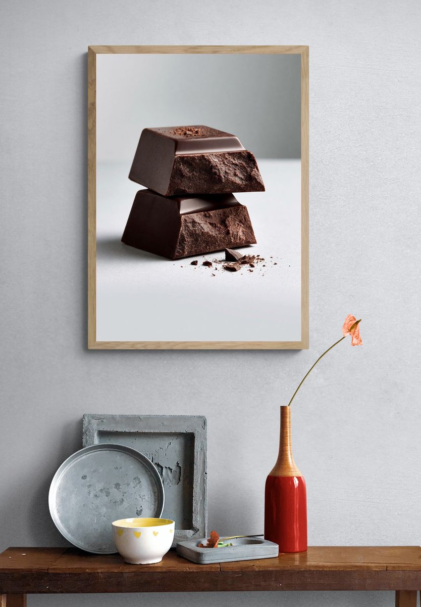 Chocolate Stack Food Photography Poster. — room view 3