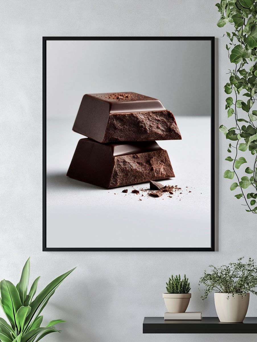 Chocolate Stack Food Photography Poster. — room view 4
