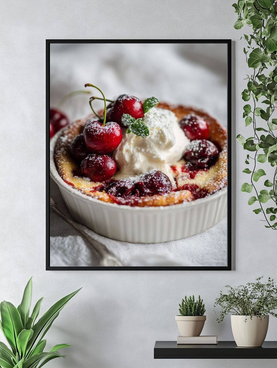 Cherry Clafoutis Food Photography Poster. — room view 4