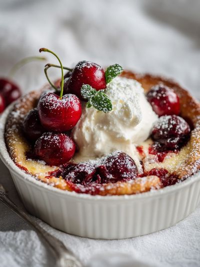 Cherry Clafoutis Food Photography Poster.