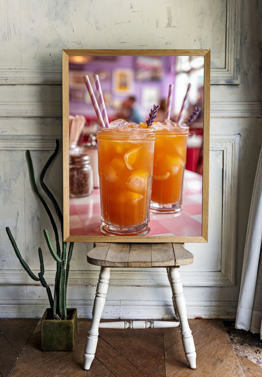 Lavender Citrus Cocktails Poster. room preview