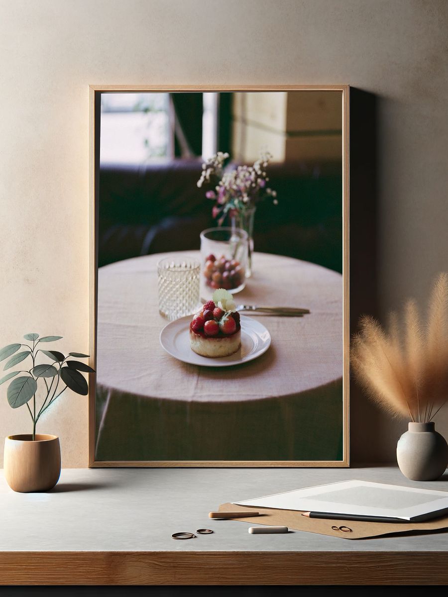 Strawberry Dessert Table Photography Poster. — room view 2