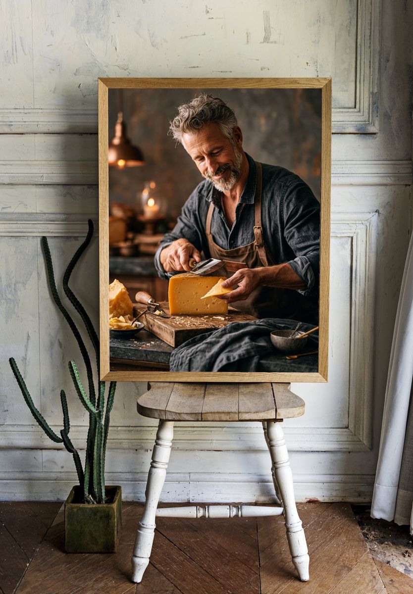 Artisan Cheesemaker Photography Poster. room preview