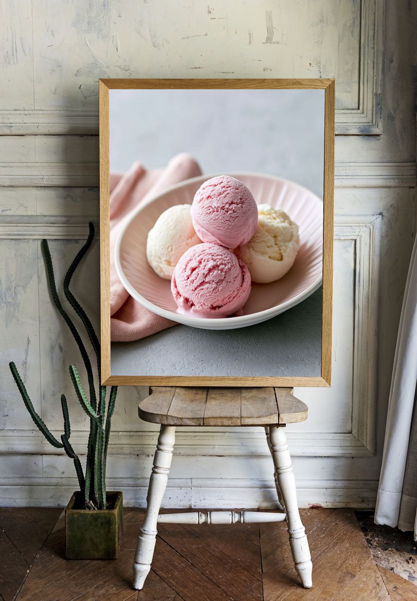 Pastel Ice Cream Scoops Poster. room preview