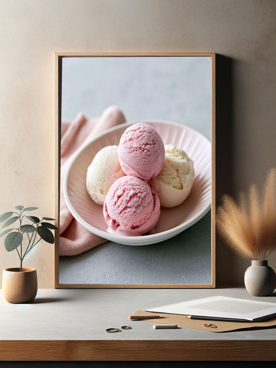 Pastel Ice Cream Scoops Poster. — room view 2