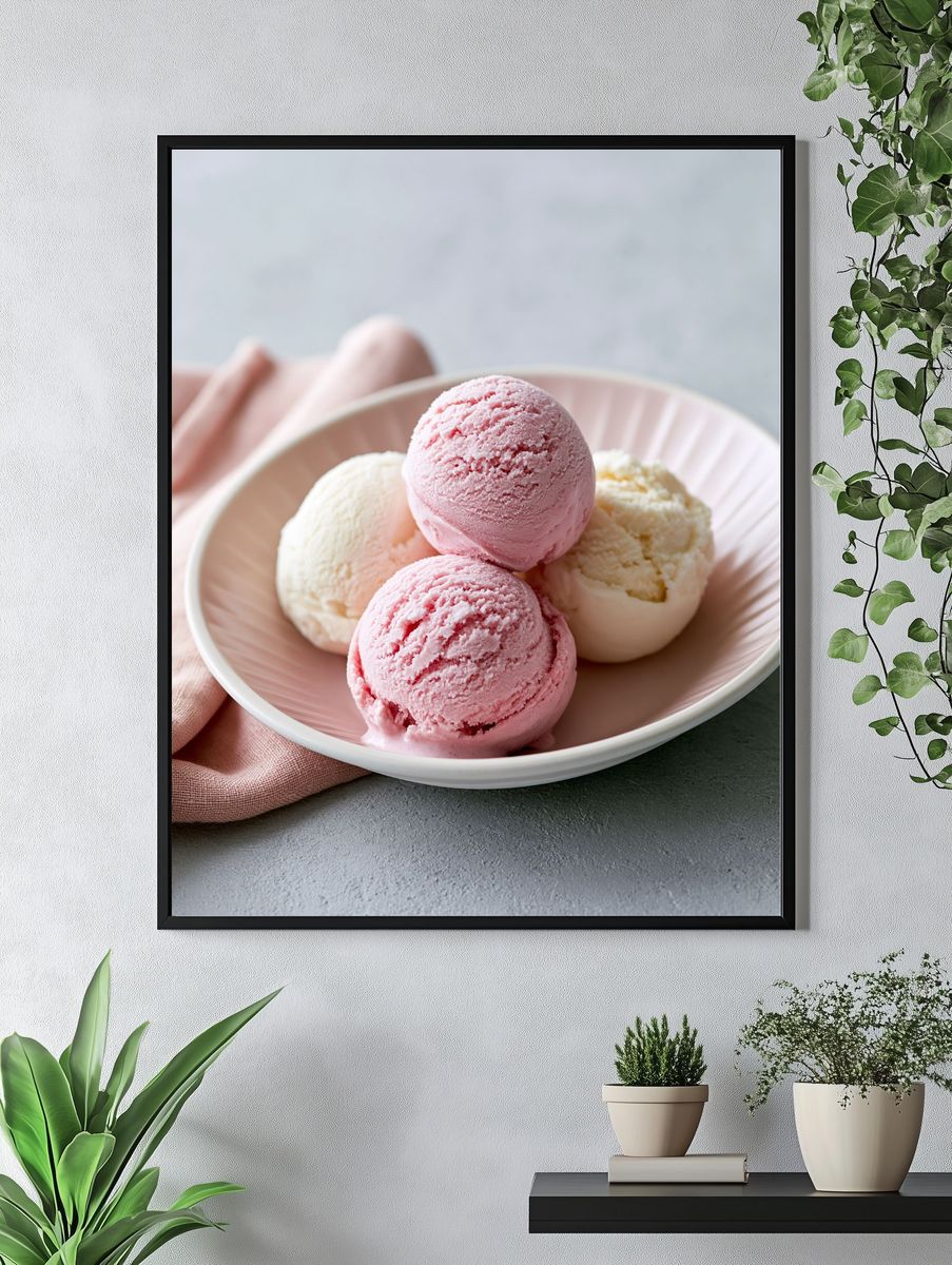 Pastel Ice Cream Scoops Poster. — room view 4