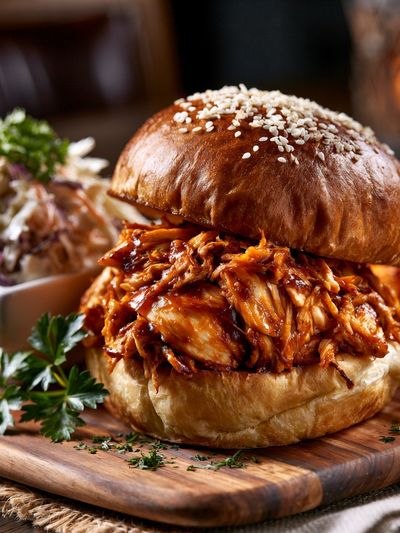 Pulled Chicken Sandwich Food-Drink Poster. poster