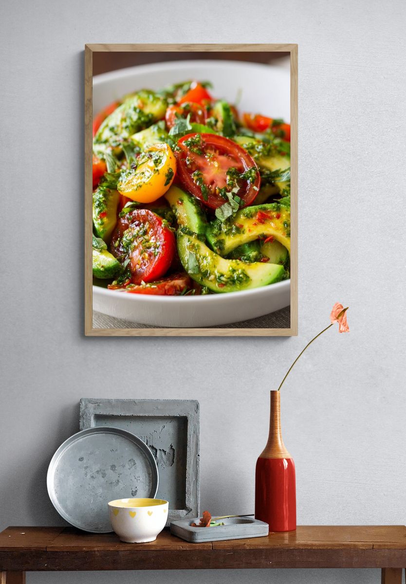 Fresh Avocado Tomato Salad Print. — room view 3