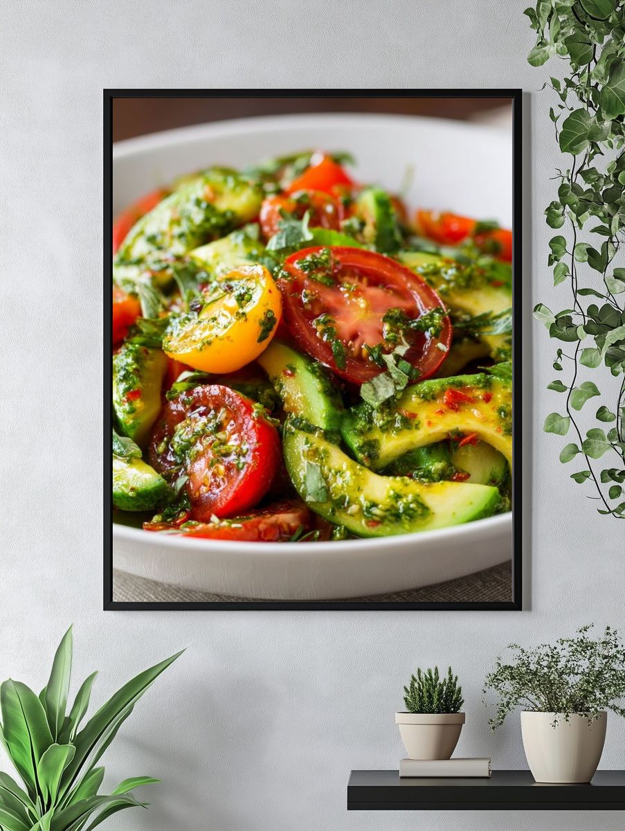 Fresh Avocado Tomato Salad Print. — room view 4