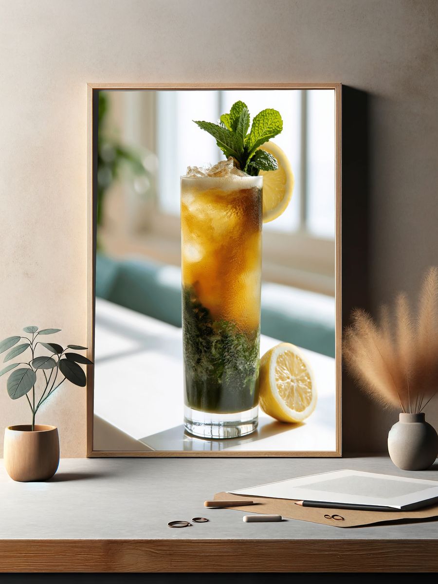 Mint Lemon Iced Tea Photography Poster. — room view 2